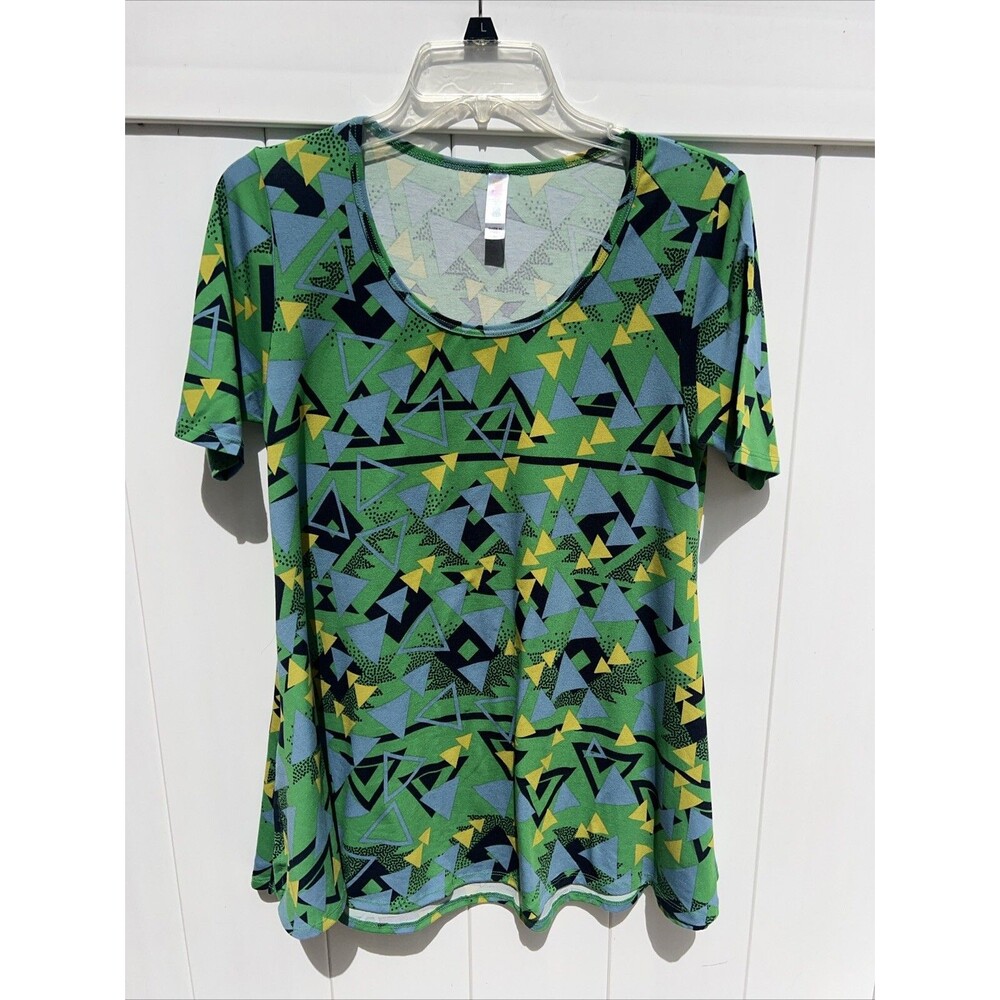 LuLaRoe Women's XS Top Short Sleeve Geometric Colorful Stretchy
